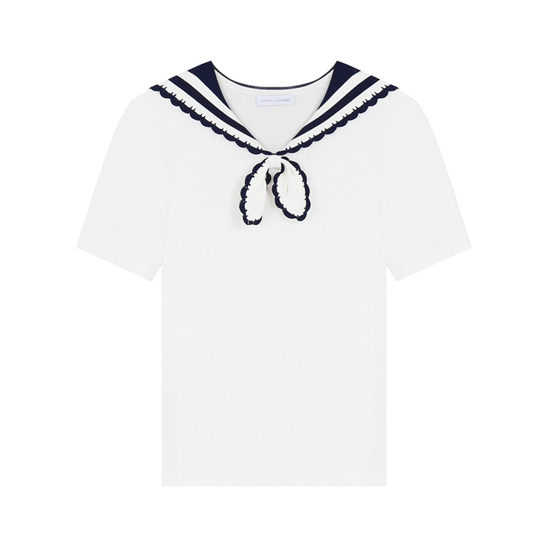 Navy Collar Casual T-Shirt