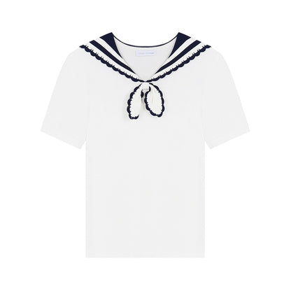 Navy Collar Casual T-Shirt