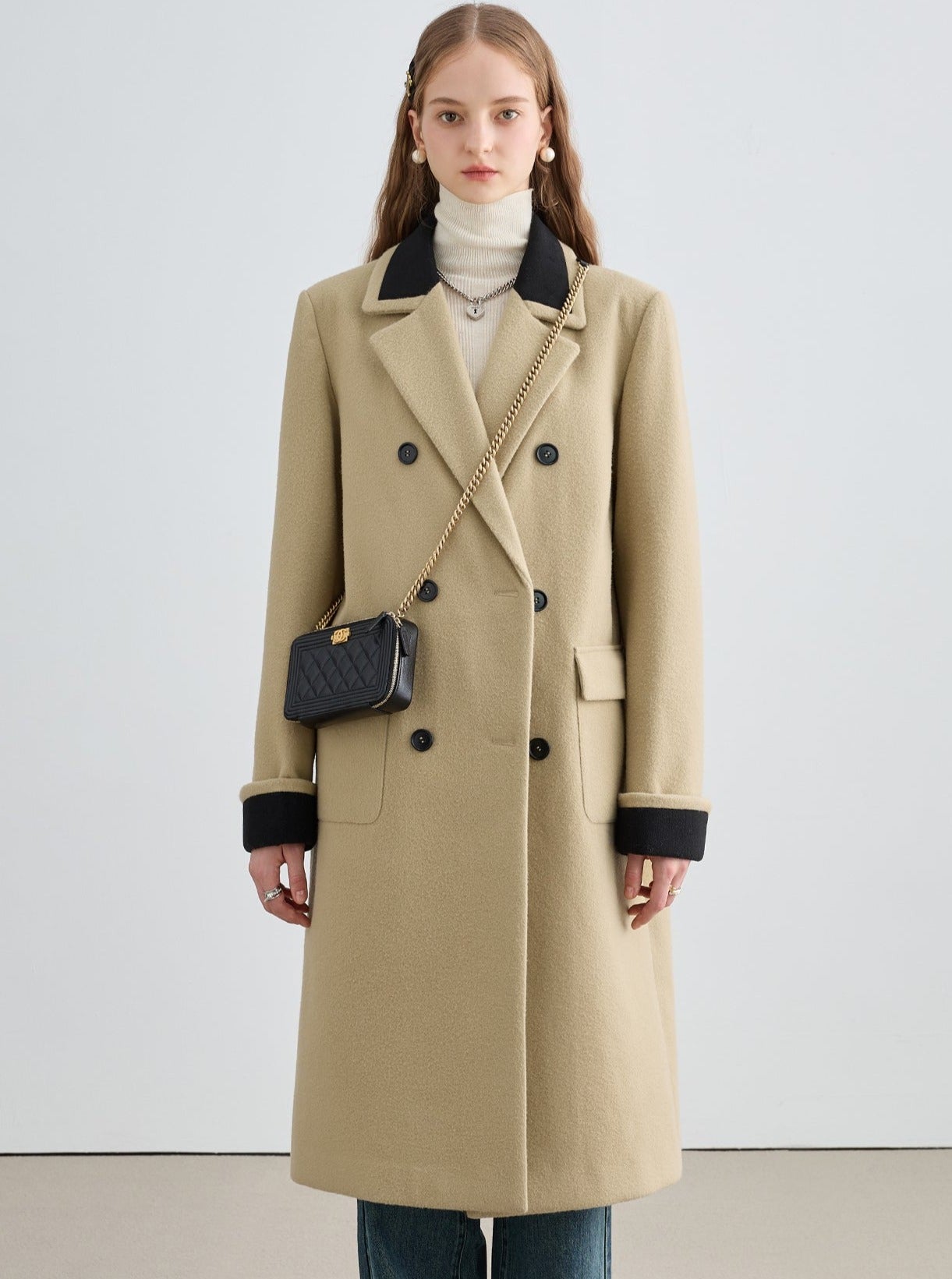 High-quality Collar Tweed Coat