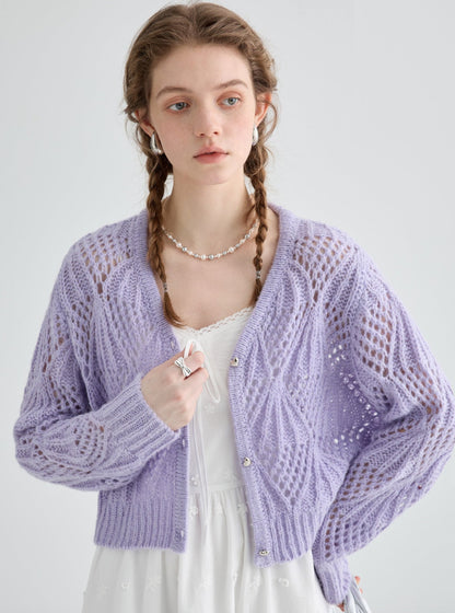 Elegant Jacquard Knit Cardigan