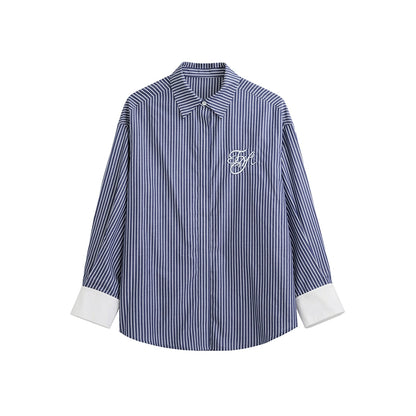 Stitching Loose Floral Letter Shirt