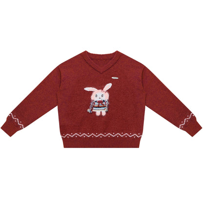 Soft Glutinous Lazy V-Neck Sweater