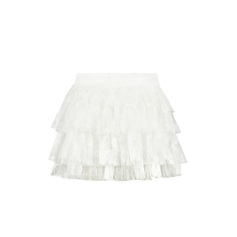 Lace puffed hakama skirt