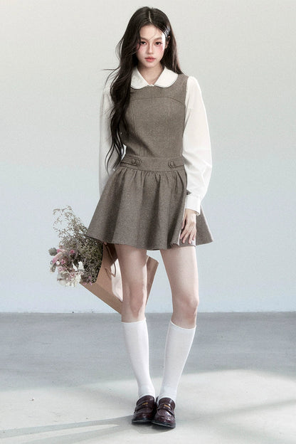 Fragile Pine Vest Dress And Shirt Set-Up