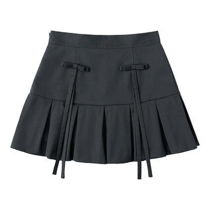 Anti-Wear Bow Pleated Skirt