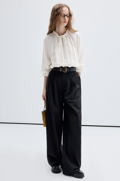 Lazy Loose and Thin Black Pants