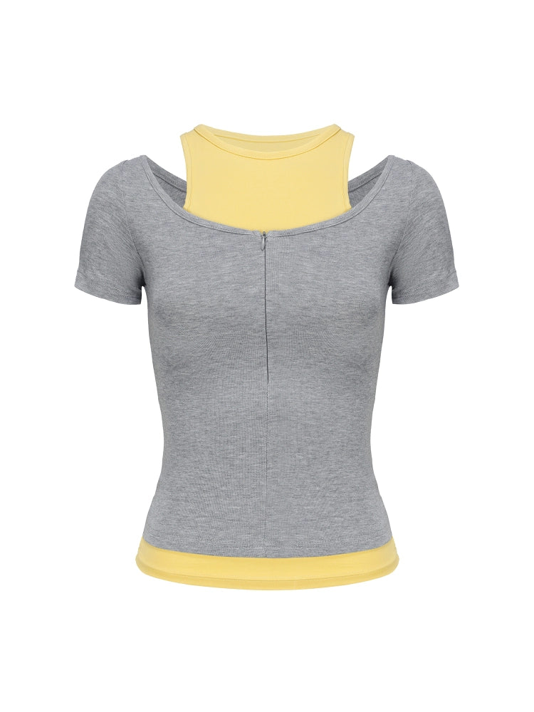 Shoulder Slim T-Shirt