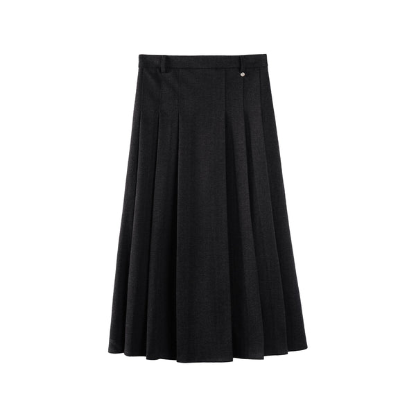 French Woolen Pleated Skirt