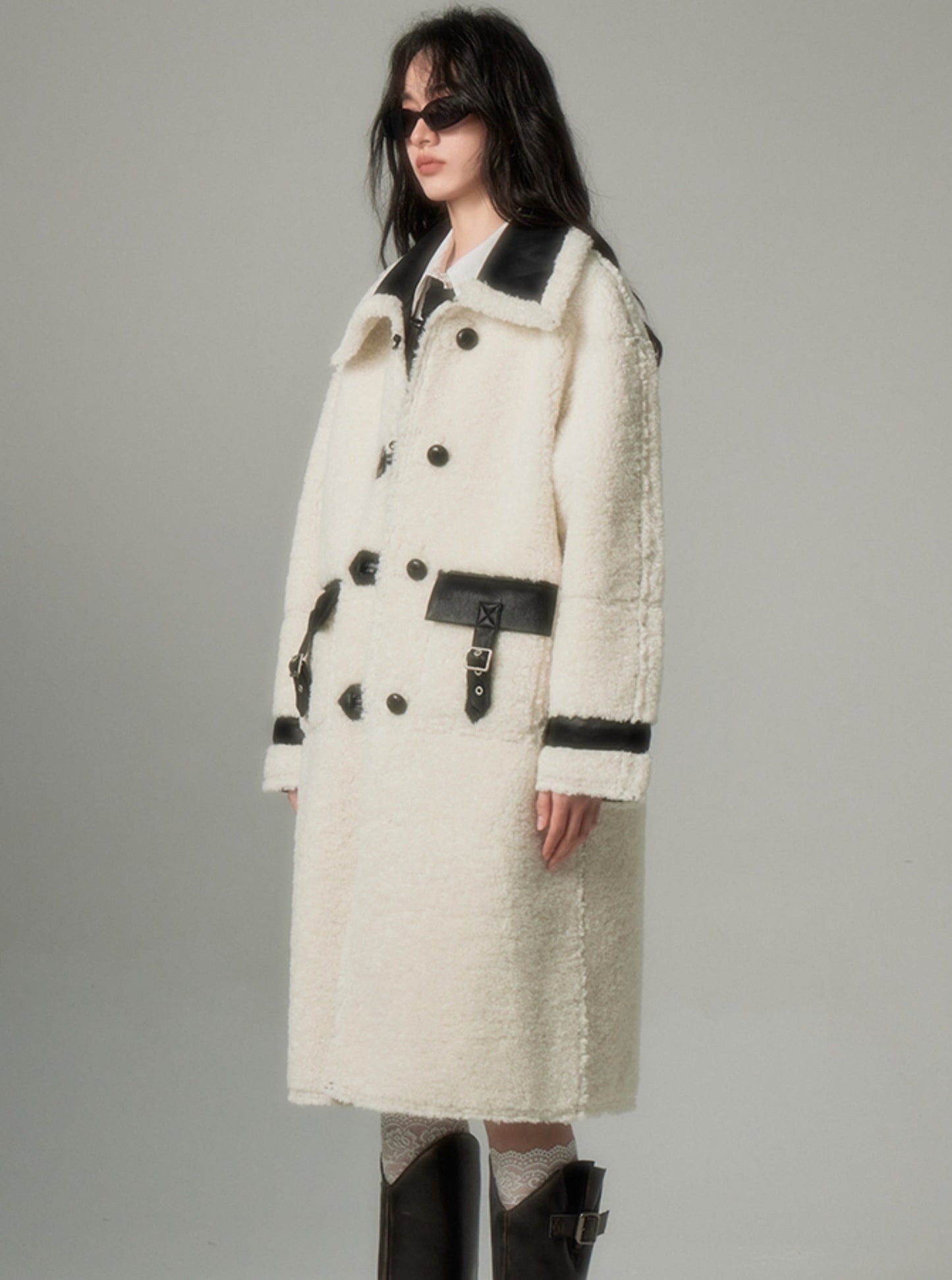 soft lamb woolen coat