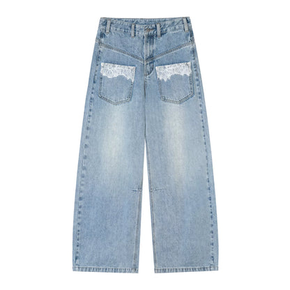 Retro Lace Patchwork Jeans