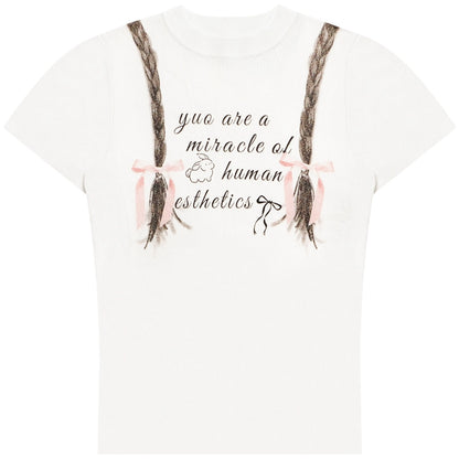 Retro Braid Print Slim T-Shirt