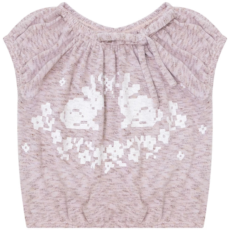 Rabbit Print Knit Blouse