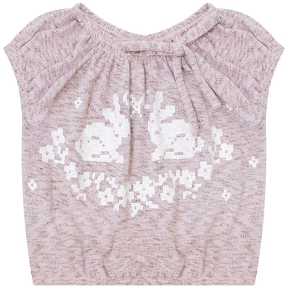 Rabbit Print Knit Blouse