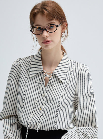 Line Brush Contrasting Shirt