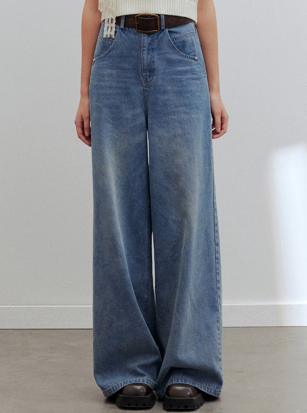 high-rise wide-leg jeans