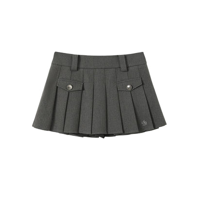 High Retro Pleated Skirt