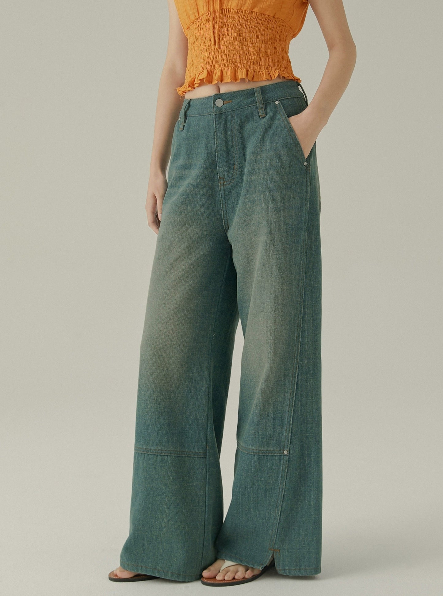 French Loose Balloon Denim Pants