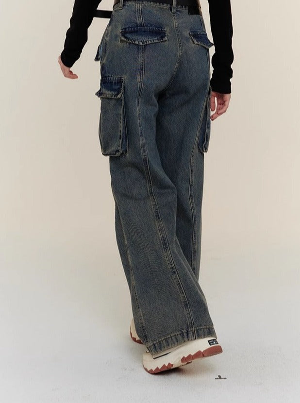 LOW-RISE POCKET CARGO PANTS