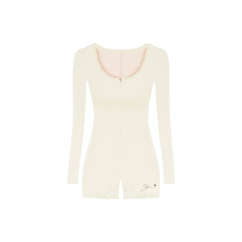 Slim Fit Long-Sleeve Jumpsuit