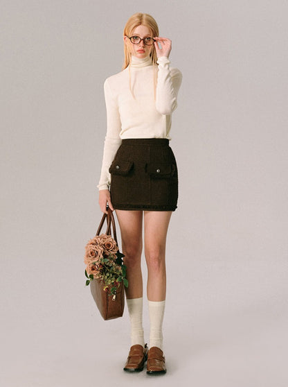 Chocolate Velvet Rose Jacket Skirt Set