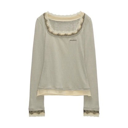 Lace Layered Long Sleeve T-Shirt