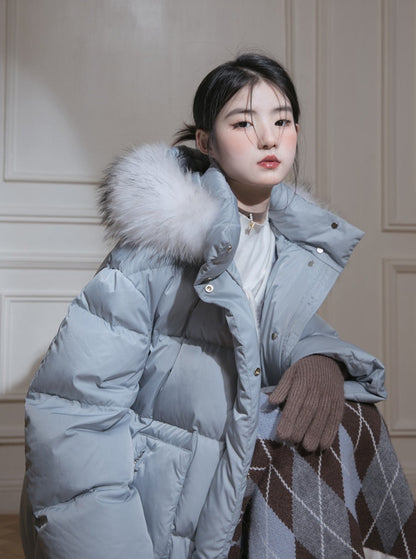 Fur collar down jacket