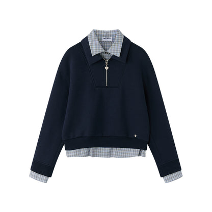 Layered Check Sweatshirt Set-Up