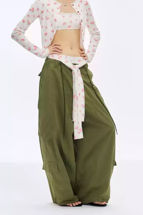 Retro Loose Low-Rise Cargo Pants
