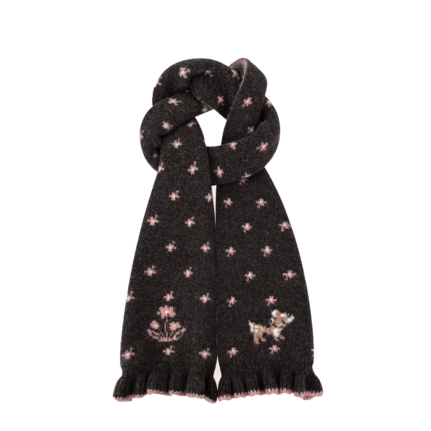 Cartoon Polka Dot Wool Scarf