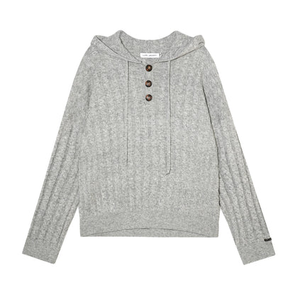 Wool Blend Hooded Knit Set-Up