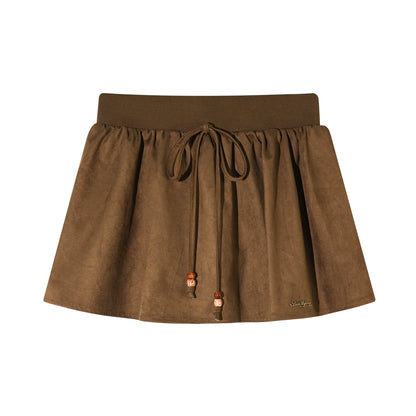 Beaded Suede Puffy Skirt
