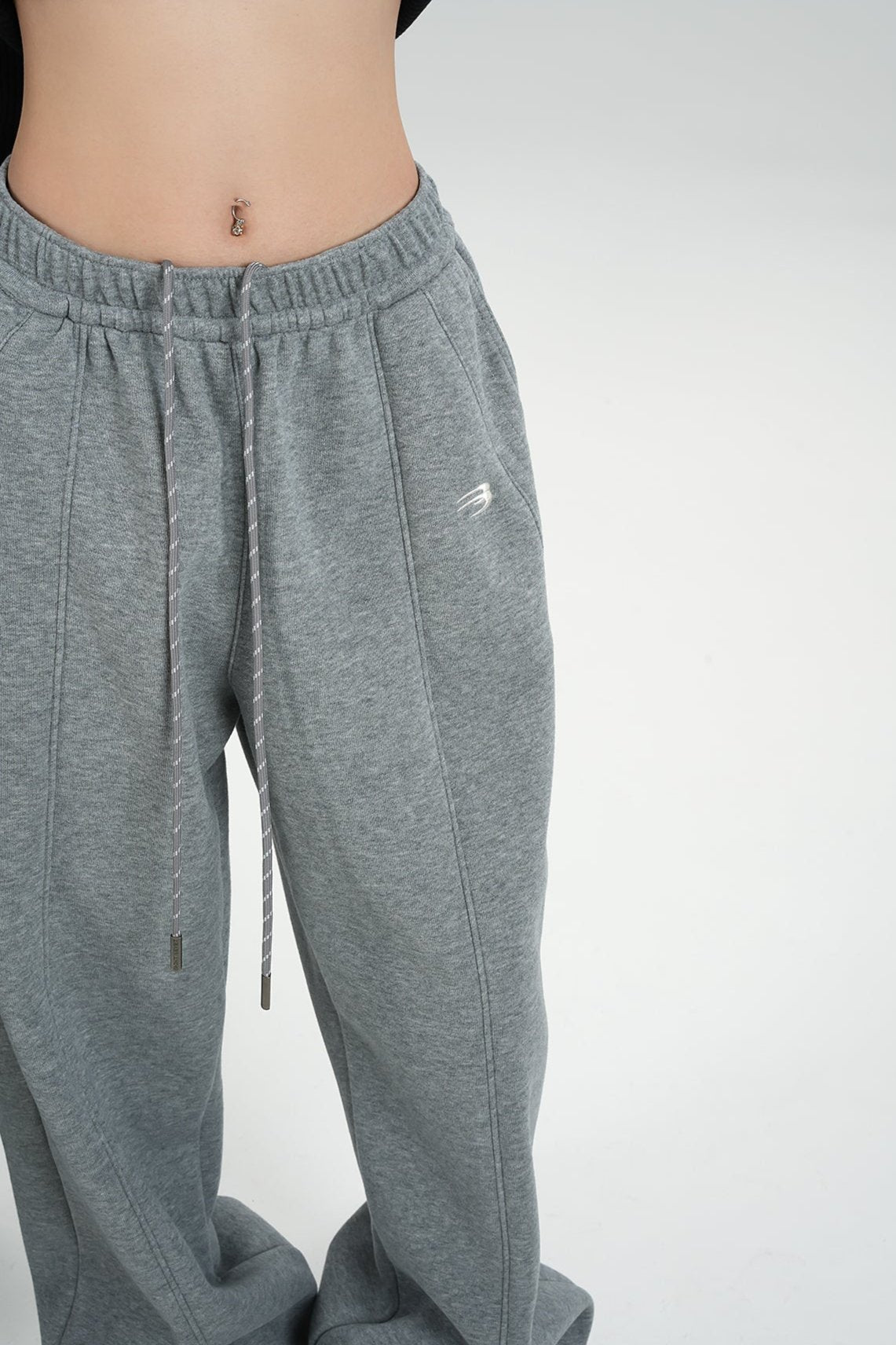 Fleece Thickened Wide-Leg Sweatpants