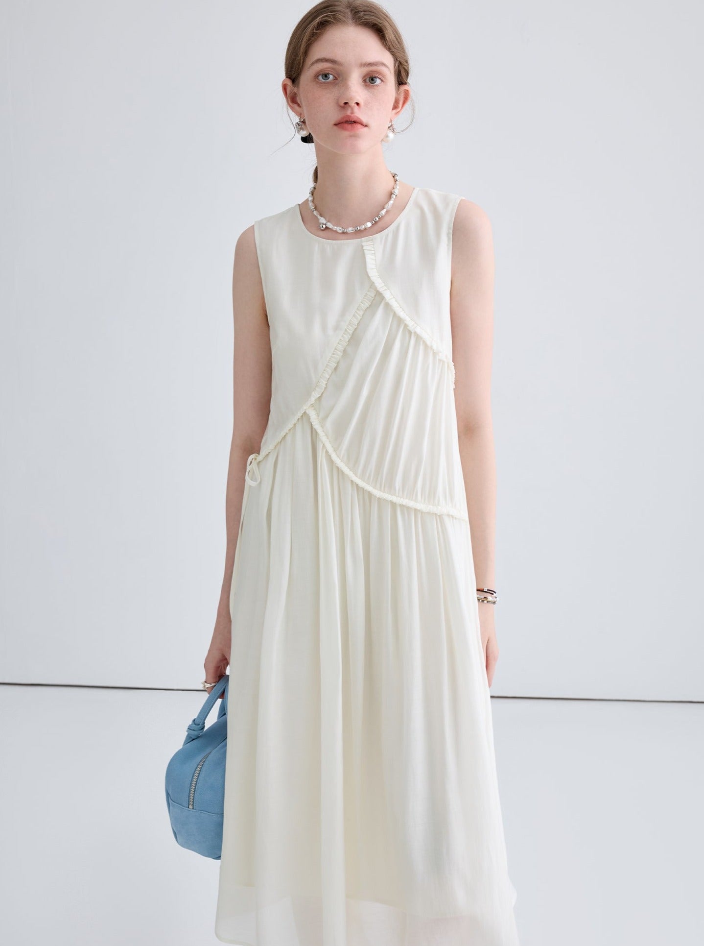 Crew Neck Irregular Long Dress