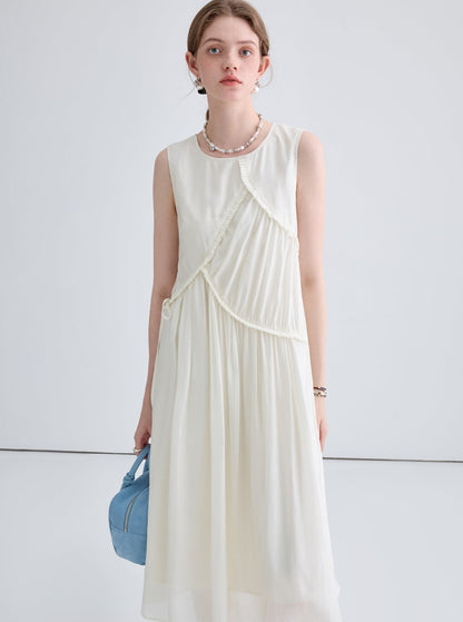 Crew Neck Irregular Long Dress