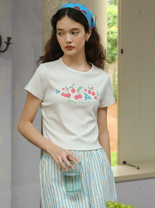 Berry Print Casual T-Shirt