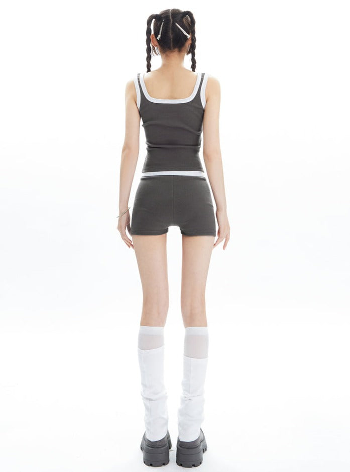 American Tank Top And Short Pants Sport Set