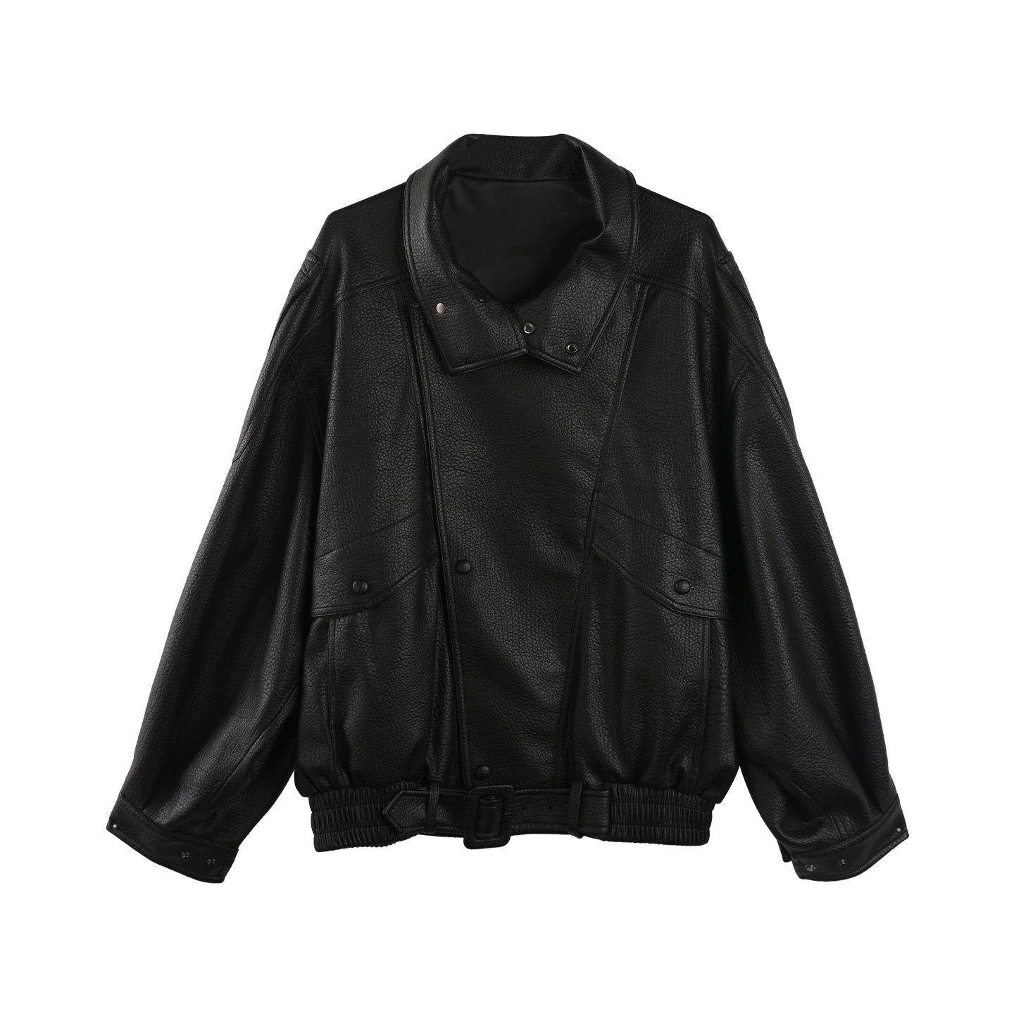 Windproof Pebbled Leather Jacket