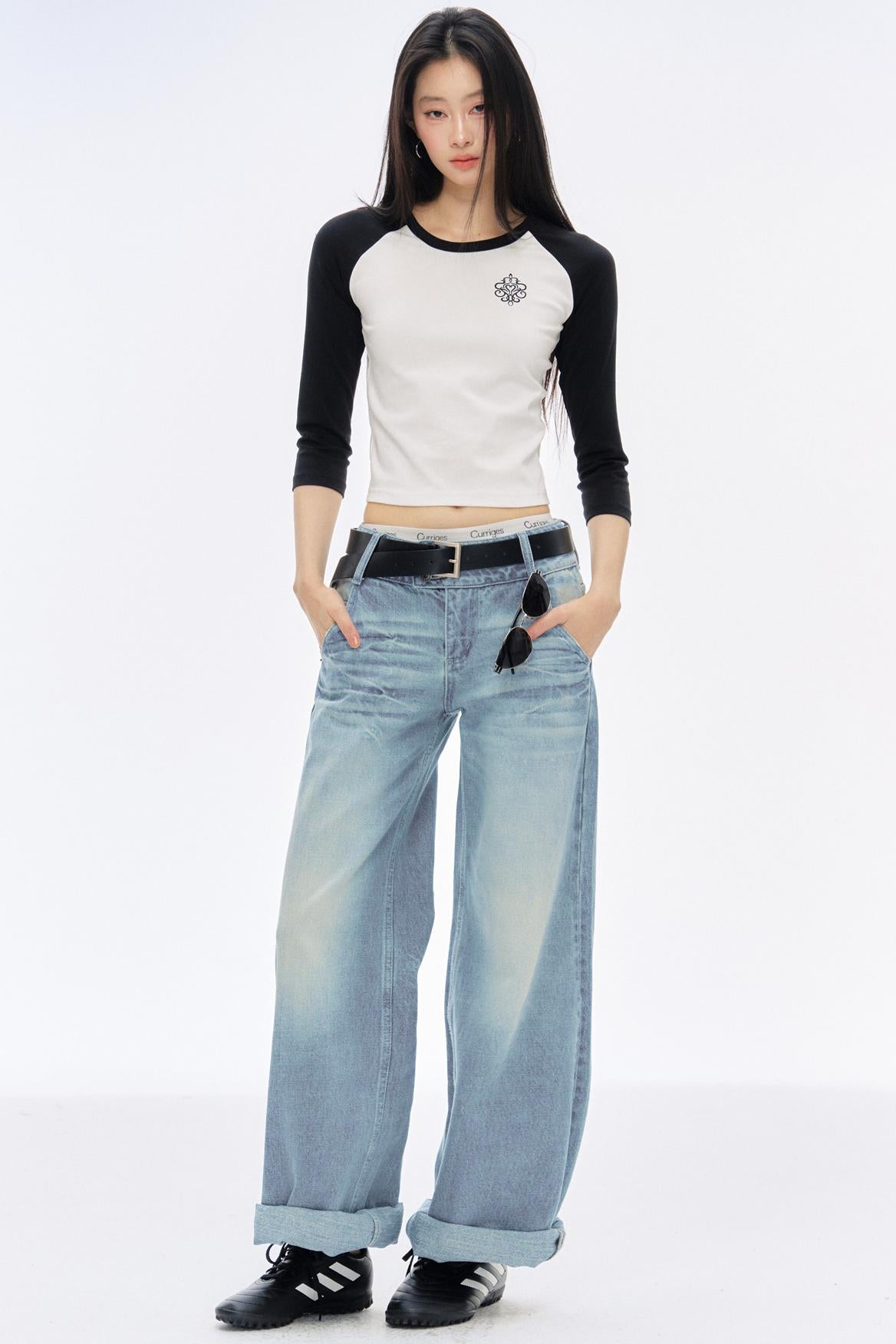 필수 크롭 티셔츠 