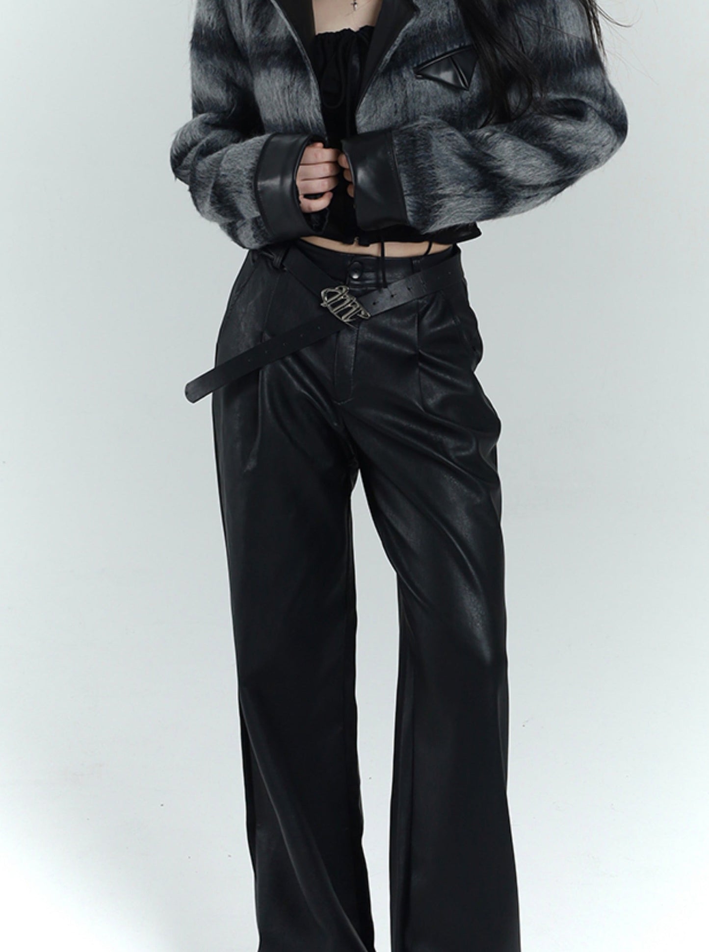 Black PU Leather Pants