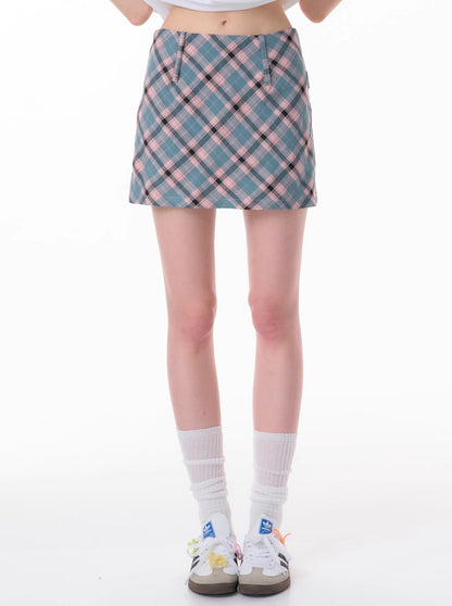 American Retro Plaid Skirt