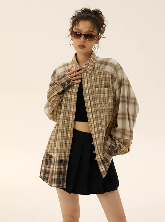 Loose plaid shirt