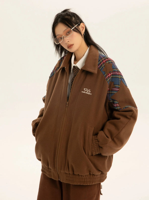 American vintage woolen paneled cotton jacket