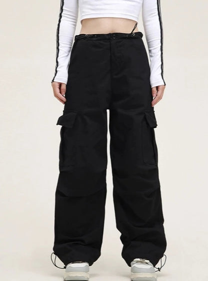 American straight drawstring cargo pants