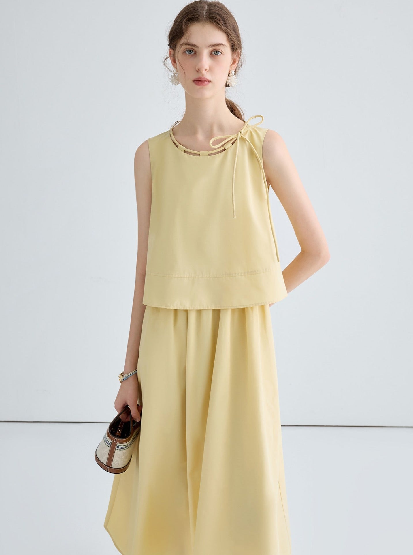 Casual Simple Round Neck Vest Dress