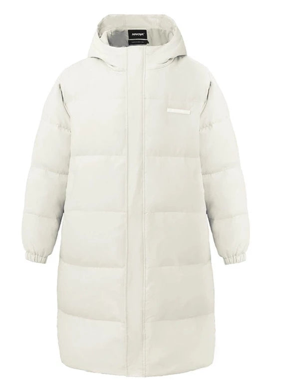 LONG HOODED COUPLE DOWN JACKET