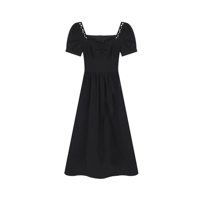 Schwarzes Retro-Spitzenkleid