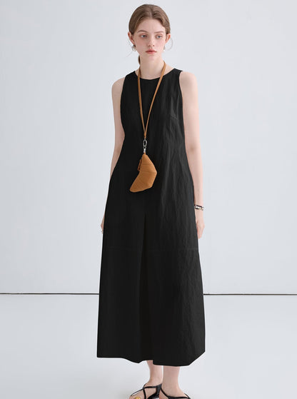 Hepburn Style Black Long Dress