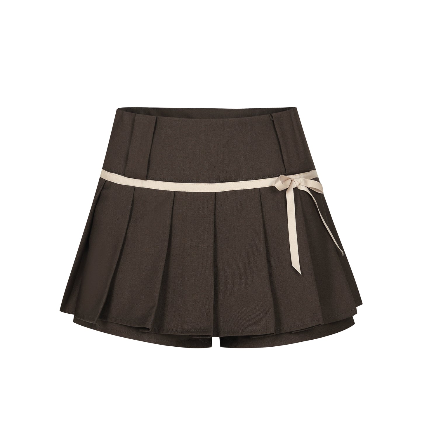 Low-rise tie bow mini skirt