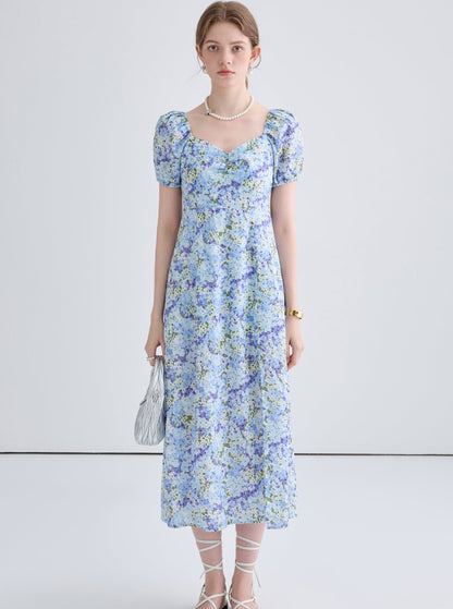 French Retro Floral Dress