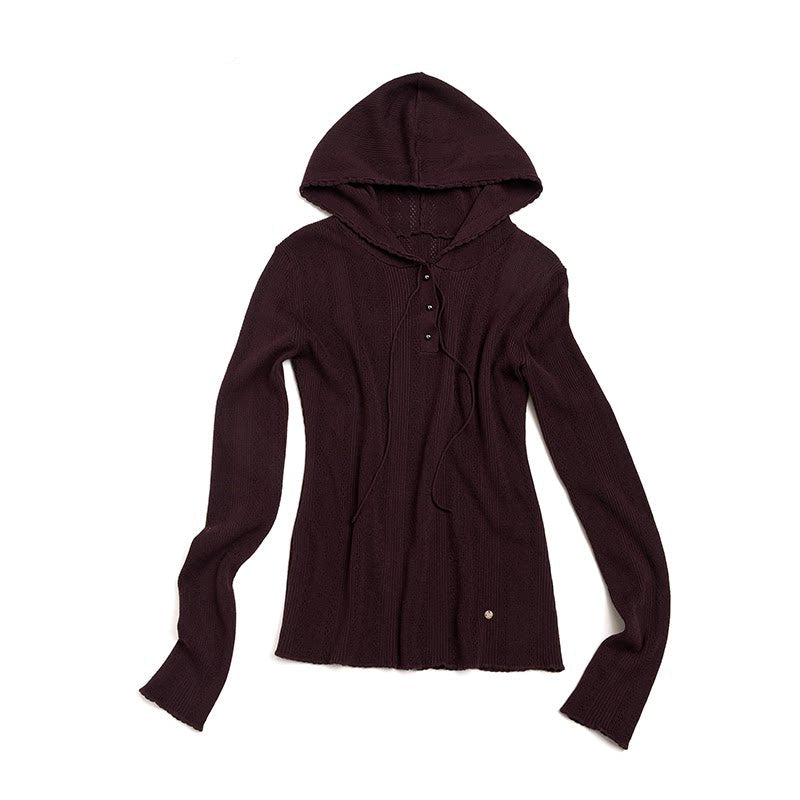 Vintage Silk Wool Hooded Sweater
